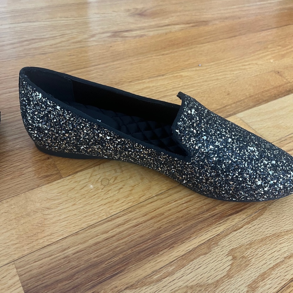 BIRDIES The Starling Slipper Flats in Galaxy Glitter Size 9 - Picture 6 of 9